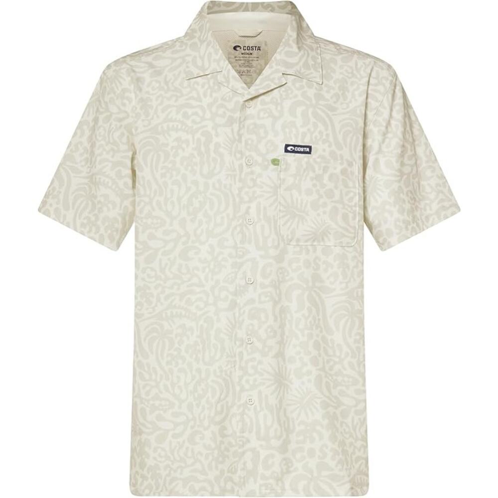 NWT Costa Camp Tech Woven Printed Shirt in Tropical Fauna Sail size Medium